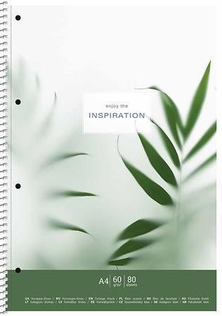 Spirálový sešit &quot;Inspiration&quot;, mix motivů, čtverečkovaný, A4, 80 listů, SHKOLYARYK A4-080-