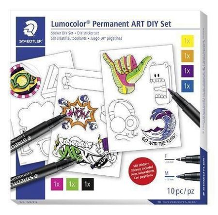 Kreativní sada &quot;Lumocolor Permanent ART&quot;, samolepky, STAEDTLER 31 SET 2