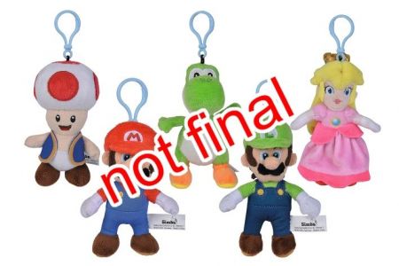 Plyšová klíčenka Super Mario, 12,5 cm, 5 druhů, DP12