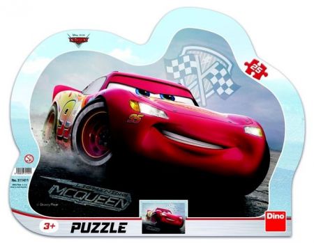 Puzzle Cars 3: Blesk McQueen 25 dílků kontura