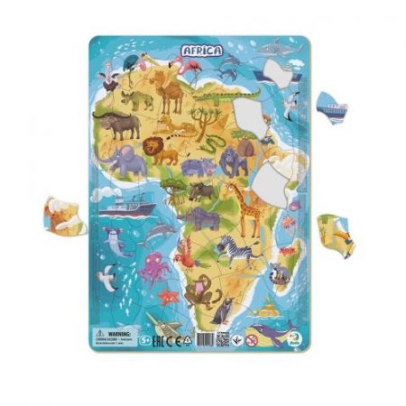 Puzzle rámové Zvířata Afriky 53 dílků