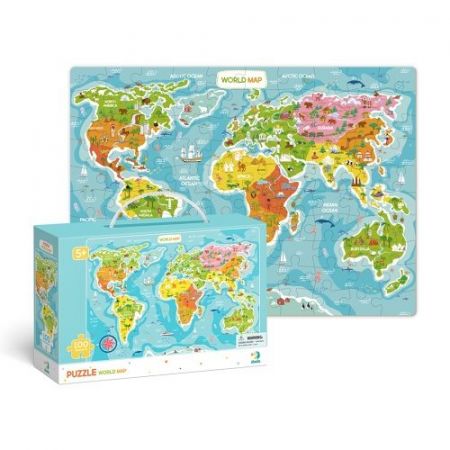 Puzzle Mapa Světa -100 dílků
