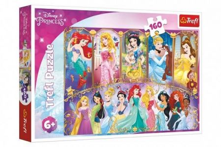 Puzzle Portréty princezen Disney 41x27,5cm 160 dílků v krabici 29x19x4cm