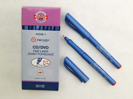 KOH-I-NOOR Popisovač fine liner 4061 červený CD/DVD 0,7