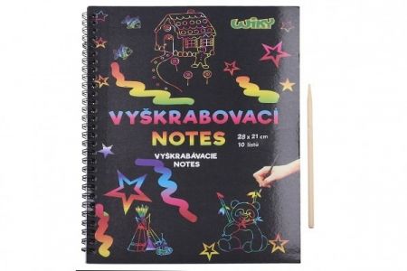 Škrabací/Vyškrabovací notes duhový 10 listů v sáčku 28x21cm