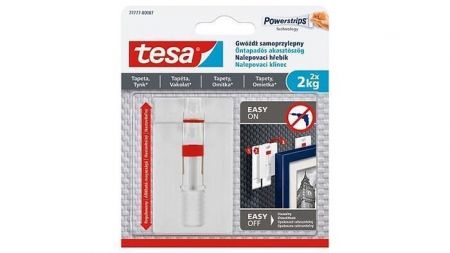 Nalepovací hřebík &quot;Powerstrips® 77777&quot;, na tapety, omítku, nastavitelný, 2 kg, TESA