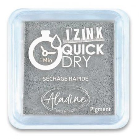 Razítkovací polštářek Aladine Izink Quick Dry stříbrná