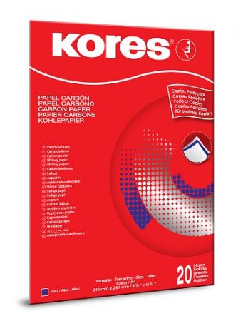 KORES 1200 A4 21 x 29,7 cm / modrý propisovací papír / 20 listů