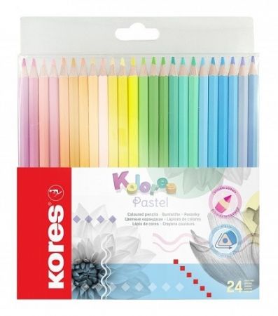 KORES KOLORES Pastel, trojhranné 3 mm / 24 barev