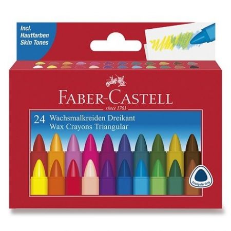 Voskovky Faber-Castell trojhranné 24 barev 