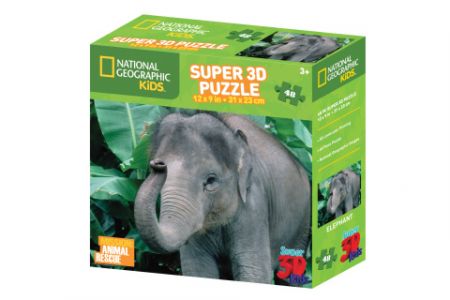 3D Puzzle Slon 48 dílků (3D efekt) 