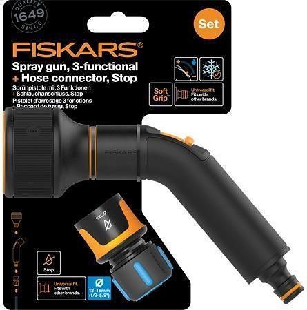 Zavlažovací pistole &quot;Comfort&quot; a rychlospojka 13 mm (1/2&quot;) STOP, FISKARS 1057608