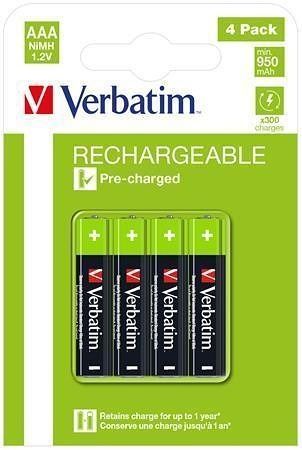 Nabíjecí baterie, AAA, 4x950 mAh, VERBATIM 49514