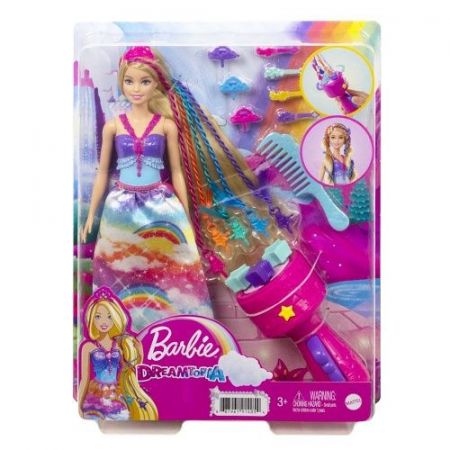 MATTEL BARBIE PRINCEZNA S BAREVNÝMI VLASY HERNÍ SET