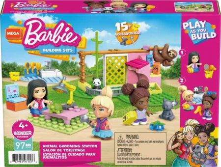 MATTEL MEGA CONSTRUX BARBIE PÉČE O ZVÍŘÁTKA HERNÍ SET