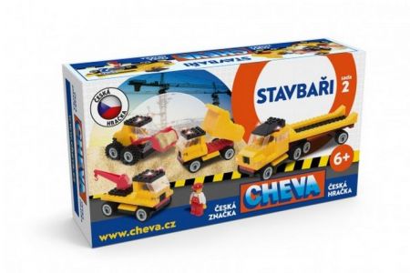 Stavebnice Cheva sada 2 Stavbaři plast v krabici 35x19x9 cm