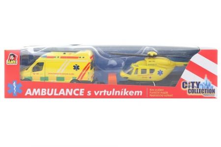 Sada ambulance + vrtulník se světlem a zvukem