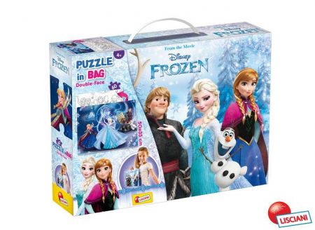 Frozen Puzzle 60 dílků Double-Face s taštičkou