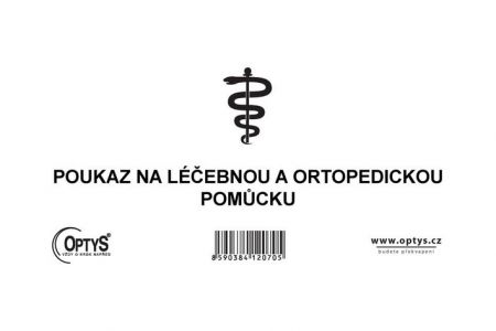 Poukaz na léčebnou a ortopedickou pomůcku, 21 × 10 cm, 50 listů, OPTYS 1207