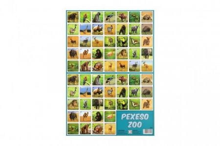 Pexeso safari ZOO papírové společenská hra 32 obrázkových dvojic 24,5x34,5cm