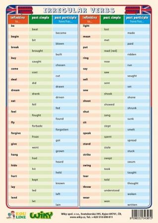 A4 - Irregular Verbs angličtina 