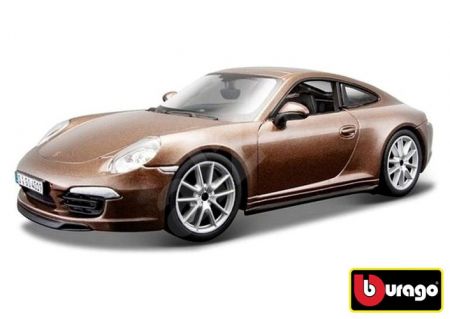 Carrera Bburago Kovový model auta Plus Porsche 911 S hnědá 1:24