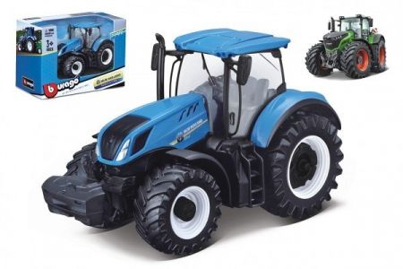 Traktor Bburago Fendt 1050 Vario/New Holland kov/plast 13cm v krabičce 15x11x8cm