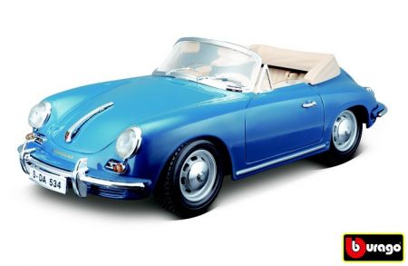 Bburago Porsche 356B Cabriolet 1961 modrá 1:18