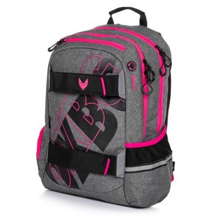 Studentský batoh OXY Sport GREY LINE pink 