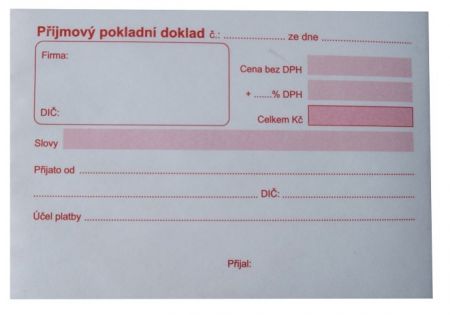 Příjmový pokladní doklad A6