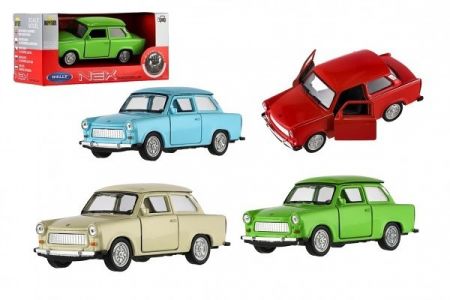 Auto Welly Trabant 601 Klasic kov/plast 11cm 1:34-39 na volný chod 4 barvy v krabičce