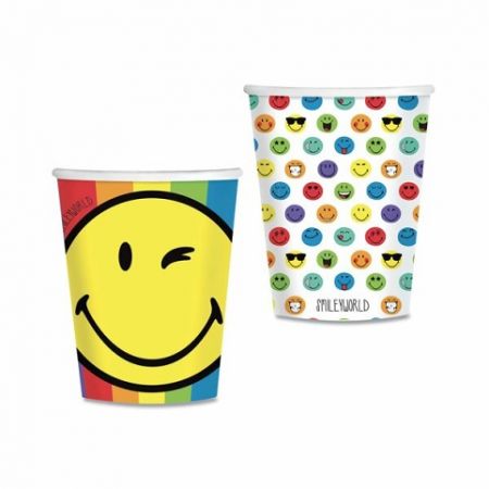 Papírové kelímky Smiley World objem 0,25 l, 8 ks