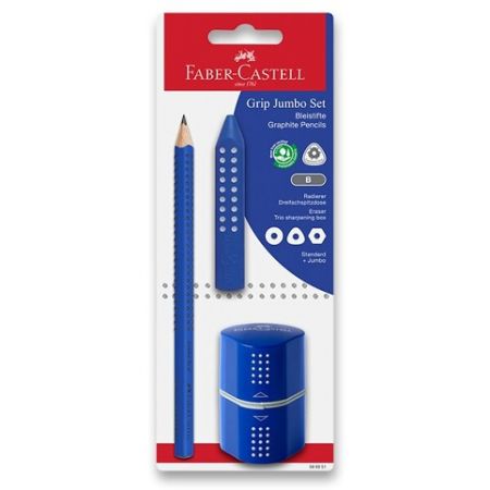 Grafitová tužka Faber-Castell Grip Jumbo s příslušenstvím