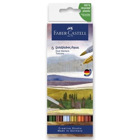 Popisovač Faber-Castell Goldfaber Aqua Dual Marker Tuscany sada, 6 barev