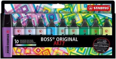 Zvýrazňovače &quot;BOSS original Arty&quot;, 10 ks, studené odstíny, 2-5 mm, STABILO 70/10-2-20