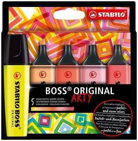 Zvýrazňovače &quot;BOSS original Arty&quot;, 10 ks, teplé odstíny, 2-5 mm, STABILO 70/5-02-1-20