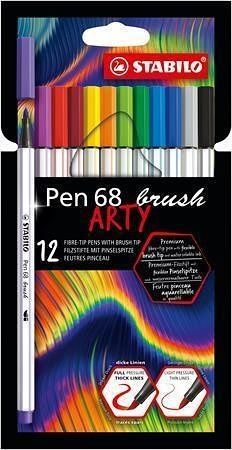 Štětcové fixy &quot;Pen 68 brush ARTY&quot;, 10 barev, STABILO 568/10-21-20