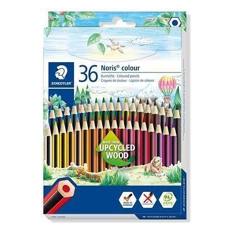 Barevné pastelky &quot;Noris Colour 185&quot;, 36 různých barev, šestihranné, STAEDTLER 185 CD36