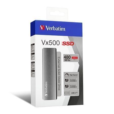 SSD &quot;Vx500&quot;, šedá, 480 GB, USB 3.1, VERBATIM 47443