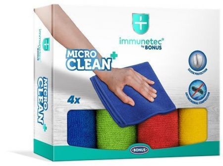 Utěrka z mikrovlákna &quot;MicroCLEAN Plus Immunetec&quot;, 4ks, BONUS B785