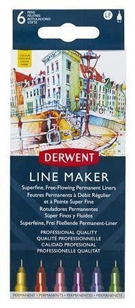 Linery &quot;Line Marker&quot;, sada 6 barev, 0,3 mm, DERWENT 2305576