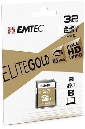 Paměťová karta &quot;Elite Gold&quot;, SDHC, 32GB, UHS-I/U1, 85/20 MB/s, EMTEC ECMSD32GHC10GP