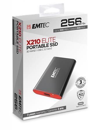 SSD (externí paměť) &quot;X210&quot;, 256GB, USB 3.2, 500/500 MB/s, EMTEC ECSSD256GX210