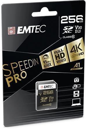 Paměťová karta &quot;SpeedIN&quot;, SDXC, 256GB, UHS-I/U3/V30, 95/85 MB/s, EMTEC ECMSD256GXC10SP