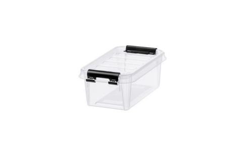 Úložný box &quot;Classic 0,5&quot;, průhledný, plast, 0,3 l, černé úchytky, SMARTSTORE 3452070