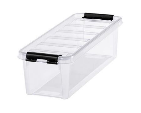 Úložný box &quot;Classic 4&quot;, průhledný, plast, 3,5 l, černé úchytky, SMARTSTORE 3455070