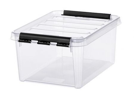 Úložný box &quot;Classic 10&quot;, průhledný, plast, 8 l, černé úchytky, SMARTSTORE 3482070