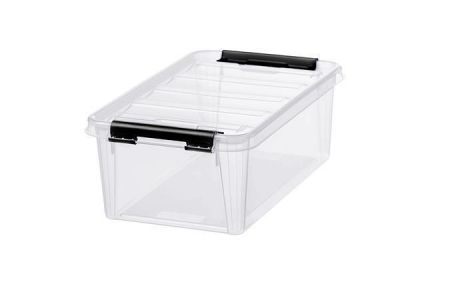 Úložný box &quot;Classic 5&quot;, průhledný, plast, 3,6 l, černé úchytky, SMARTSTORE 3456070