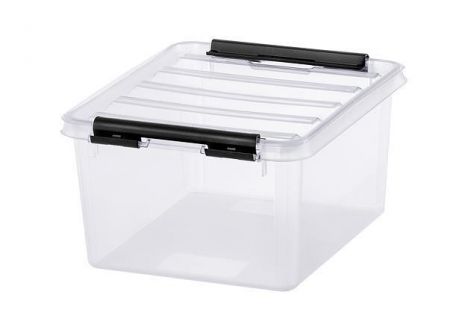 Úložný box &quot;Classic 2&quot;, průhledný, plast, 2 l, černé úchytky, SMARTSTORE 3521070