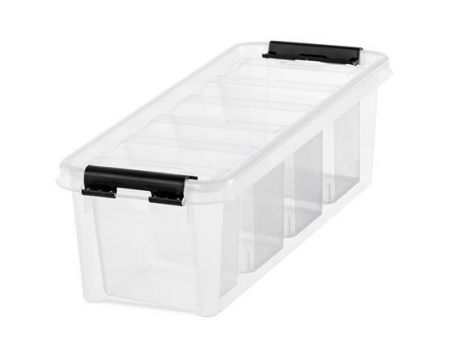 Úložný box &quot;Classic 4&quot;, průhledný, plast, černé úchytky, 4 přihrádky, SMARTSTORE 3458710